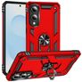 Mobigear Armor Ring Samsung Galaxy S25 Edge Hoesje Hardcase Backcover Shockproof met Ringhouder - Rood