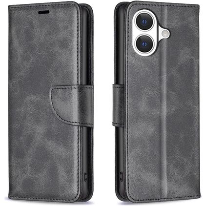 Mobigear Excellent iPhone 17 Hoesje Bookcase Portemonnee - Zwart