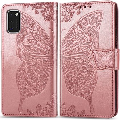Mobigear Butterfly Samsung Galaxy A41 Hoesje Bookcase Portemonnee - Roségoud