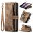 Caseme C30 Samsung Galaxy Z Fold 4 Hoesje Bookcase Portemonnee - Bruin