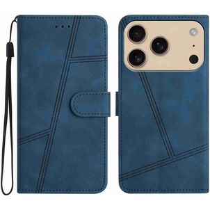 Mobigear Stitch iPhone 17 Pro Hoesje Bookcase Portemonnee - Blauw