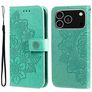 Mobigear Flowers iPhone 17 Pro Hoesje Bookcase Portemonnee - Groen