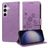 Mobigear Flowers Samsung Galaxy S25 Plus Hoesje Bookcase Portemonnee - Paars