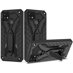 Mobigear Armor Stand Realme C25Y Hoesje Hardcase Backcover Shockproof met Standaard - Zwart