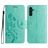 Mobigear Flowers Samsung Galaxy A56 Hoesje Bookcase Portemonnee - Groen
