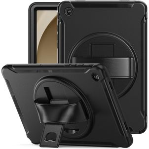 Mobigear SureGrip Samsung Galaxy Tab A9 Plus (2023) Hoes Hard Kunststof,Siliconen Backcover + Standaard - Zwart