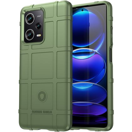 Mobigear Rugged Shield POCO X5 Pro Hoesje Flexibel TPU Backcover Shockproof - Groen