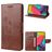 Mobigear Flowers Samsung Galaxy M53 Hoesje Bookcase Portemonnee - Bruin