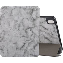 Mobigear Tri-Fold Marble iPad 11 (2025) Hoes Bookcase + Stylus Houder - Grijs