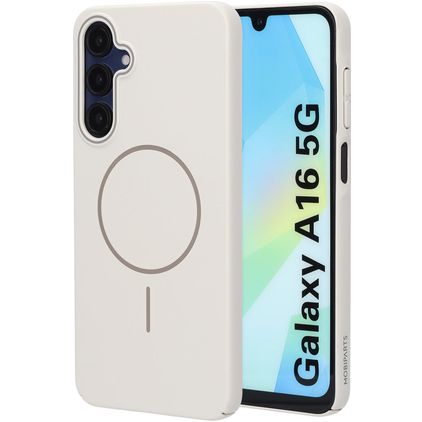 Mobiparts Slim Line Samsung Galaxy A16 MagSafe Hoesje Hardcase Backcover - Off White