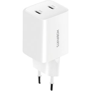 Mobiparts GaN Dual USB-C Oplader Power Delivery 35W - Wit