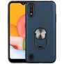 Mobigear Armor Ring Samsung Galaxy A01 Hoesje Hardcase Backcover Shockproof met Ringhouder - Blauw