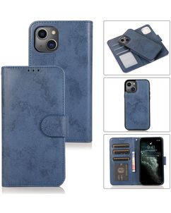 Mobigear Wallet iPhone 13 Hoesje Uitneembare 2in1 Bookcase Portemonnee - Blauw