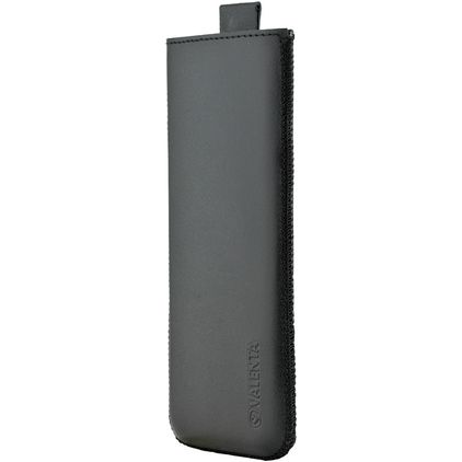 Valenta Pocket Classic Echt Leer Insteekhoesje (max 15,2 cm x 6,8 cm) - Sleeve - Pouch - Zwart
