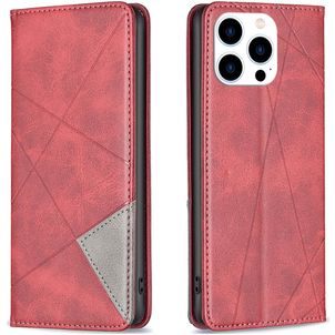 Mobigear Rhombus Slim iPhone 16 Pro Hoesje Bookcase - Rood
