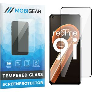 Mobigear Premium Realme 9i Glazen Screenprotector - Case Friendly - Zwart