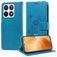 Mobigear Flowers Xiaomi 14T Pro Hoesje Bookcase Portemonnee - Blauw
