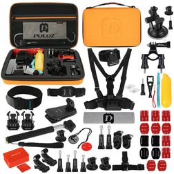 Puluz GoPro Mount Accessoires Starter Pack 53 Delig + Opbergtas Oranje