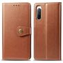Mobigear Snap Button Sony Xperia 10 II Hoesje Bookcase Portemonnee - Cognac
