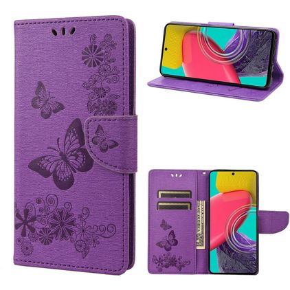 Mobigear Butterfly Samsung Galaxy M53 Hoesje Bookcase Portemonnee - Paars