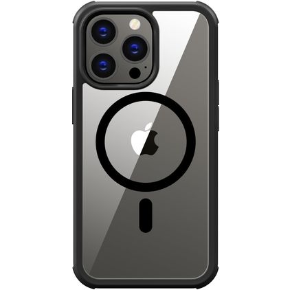 Valenta Full Cover iPhone 15 Pro Max MagSafe Hoesje Gehard Glas Backcover Shockproof - Transparant / Zwart