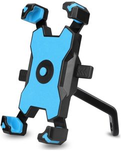Mobigear PushHold Telefoonhouder Motor Achteruitkijkspiegel Klem Universeel - Blauw