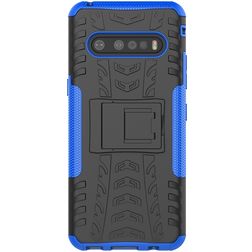 Mobigear Tire LG V60 ThinQ Hoesje Hardcase Backcover Shockproof met Standaard - Zwart / Blauw