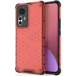 Mobigear Honeycomb Xiaomi 12 Pro Hoesje Hardcase Backcover Shockproof - Rood