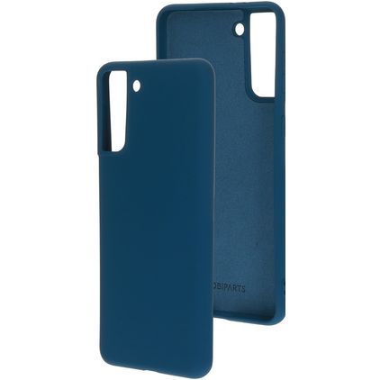 Mobiparts Samsung Galaxy S21 Plus Siliconen Hoesje Backcover - Blueberry Blue