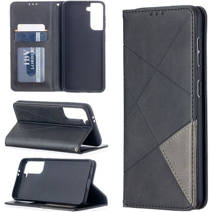 Mobigear Rhombus Slim Samsung Galaxy S21 Hoesje Bookcase - Zwart