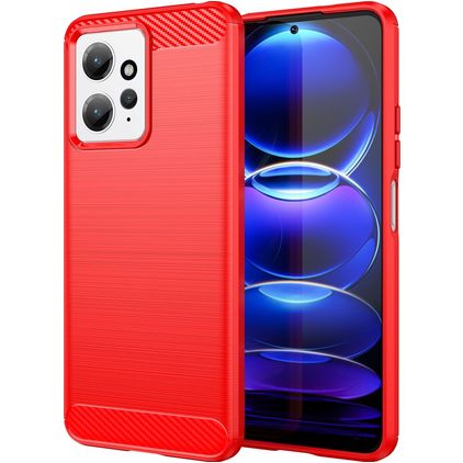 Mobigear Brushed Xiaomi Redmi Note 12 Hoesje Flexibel TPU Backcover - Rood