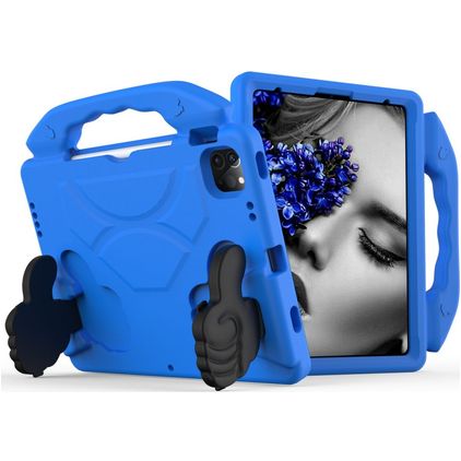 Mobigear Thumbs Up iPad Air 5 (2022) Kinder Tablethoes met Handvat - Blauw