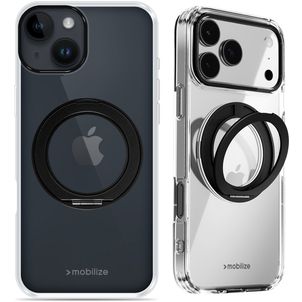 Mobilize 360 Rotating Ring iPhone 13 MagSafe Hoesje Hardcase Backcover met Ringhouder - Zwart