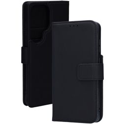 Mobiparts Wallet Samsung Galaxy S26 Ultra MagSafe Hoesje Echt Leer Bookcase Portemonnee - Zwart