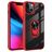 Mobigear Crystal Ring iPhone 14 Pro Hoesje Hardcase Backcover met Ringhouder - Transparant / Rood