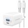 Mobilize Wall Charger Dual USB / USB-C USB-C 1.2 Meter Power Delivery 30W - Wit