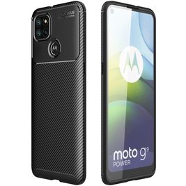 Mobigear Racing Motorola Moto G9 Power Hoesje Flexibel TPU Backcover - Zwart