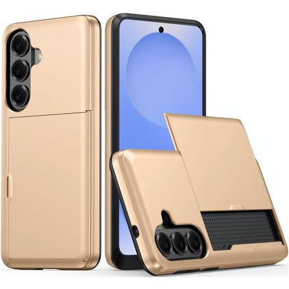 Mobigear Card Samsung Galaxy S26 Hoesje Hardcase Backcover Shockproof met Pasjeshouder - Goud