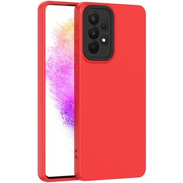 Mobigear Colors Samsung Galaxy A73 Hoesje Flexibel TPU Backcover - Rood