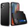 Mobigear Card iPhone 12 Mini Hoesje Hardcase Backcover Shockproof met Pasjeshouder - Zwart