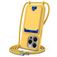 Mobigear Lanyard Card iPhone 16 Pro Siliconen Hoesje met koord en Pasjeshouder - Geel