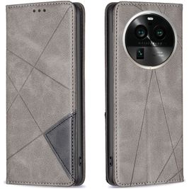 Mobigear Rhombus Slim OPPO Find X6 Pro Hoesje Bookcase - Grijs