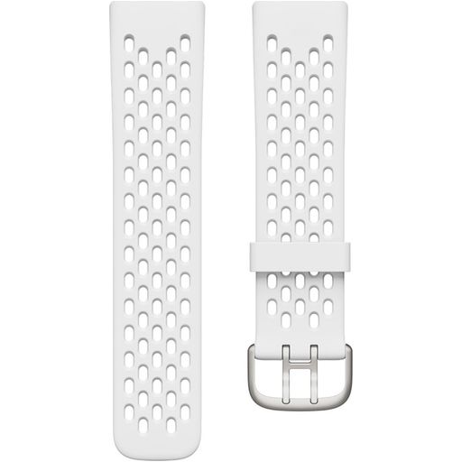 Mobigear Sport Plus Buckle Siliconen Fitbit Charge 5 Bandje Gespsluiting - Wit