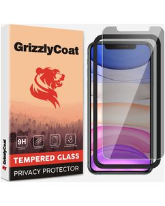 GrizzlyCoat Easy Fit AntiSpy iPhone XS Glazen Screenprotector Privacy - Case Friendly + Installatie Frame