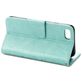 Mobigear Flowers iPhone SE (2020) Hoesje Bookcase Portemonnee - Turquoise