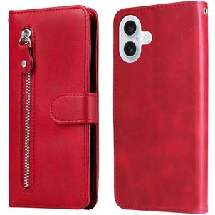 Mobigear Zipper iPhone 17 Hoesje Bookcase Portemonnee - Rood