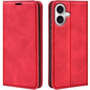 Mobigear Retro Slim iPhone 17 Hoesje Bookcase Portemonnee - Rood