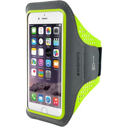 Mobiparts Comfort Fit Telefoonhouder Hardlopen iPhone SE (2020) Sport Hoesje Neopreen Sportarmband - Neon Green