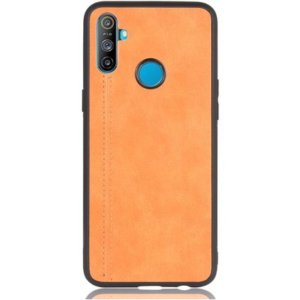 Mobigear Stitch Realme C3 Hoesje Backcover - Oranje