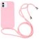 Mobigear Lanyard iPhone 16 Siliconen Hoesje met koord - Roze